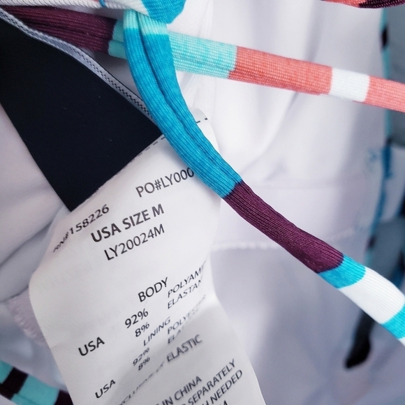 Laundry By Shelli Segal Multicolor Striped Lace Up Back One Piece Swimsuit - Picture 9 of 10